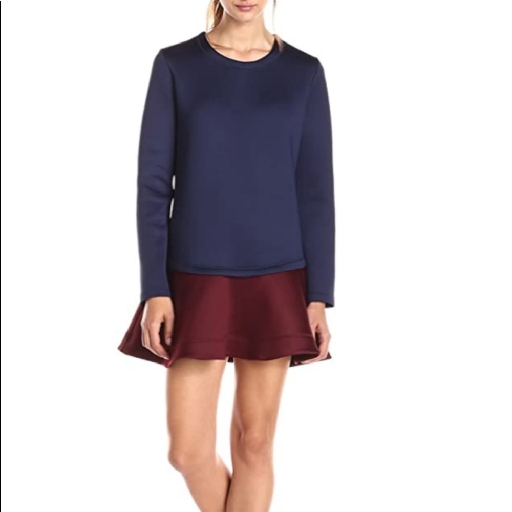 BCBGMaxAzria Genesa Flare Navy & Maroon Dress